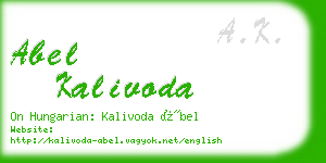 abel kalivoda business card